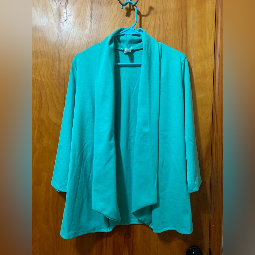 ZigZagStripe Teal Blazer - Large